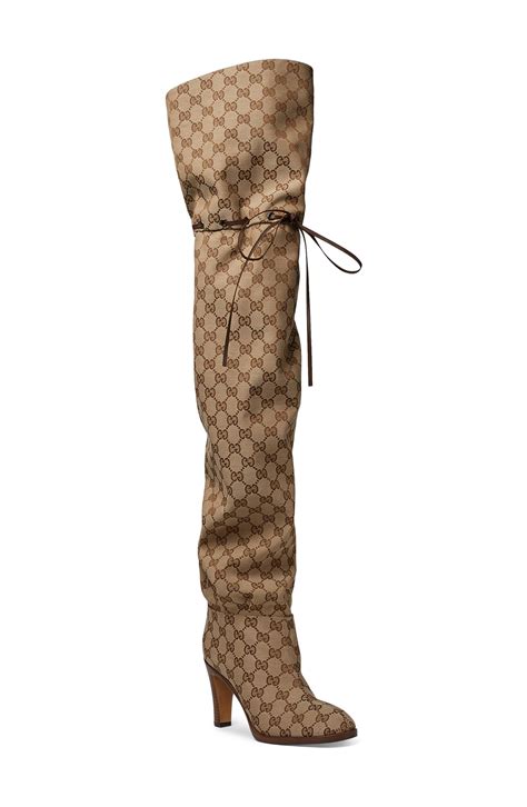 gucci canvas over the knee boots replica|gucci snakeskin boots.